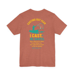 CASTING OUT FEAR Tee – “I Cast. He Saves.” | Matthew 4:19 Christian Shirt